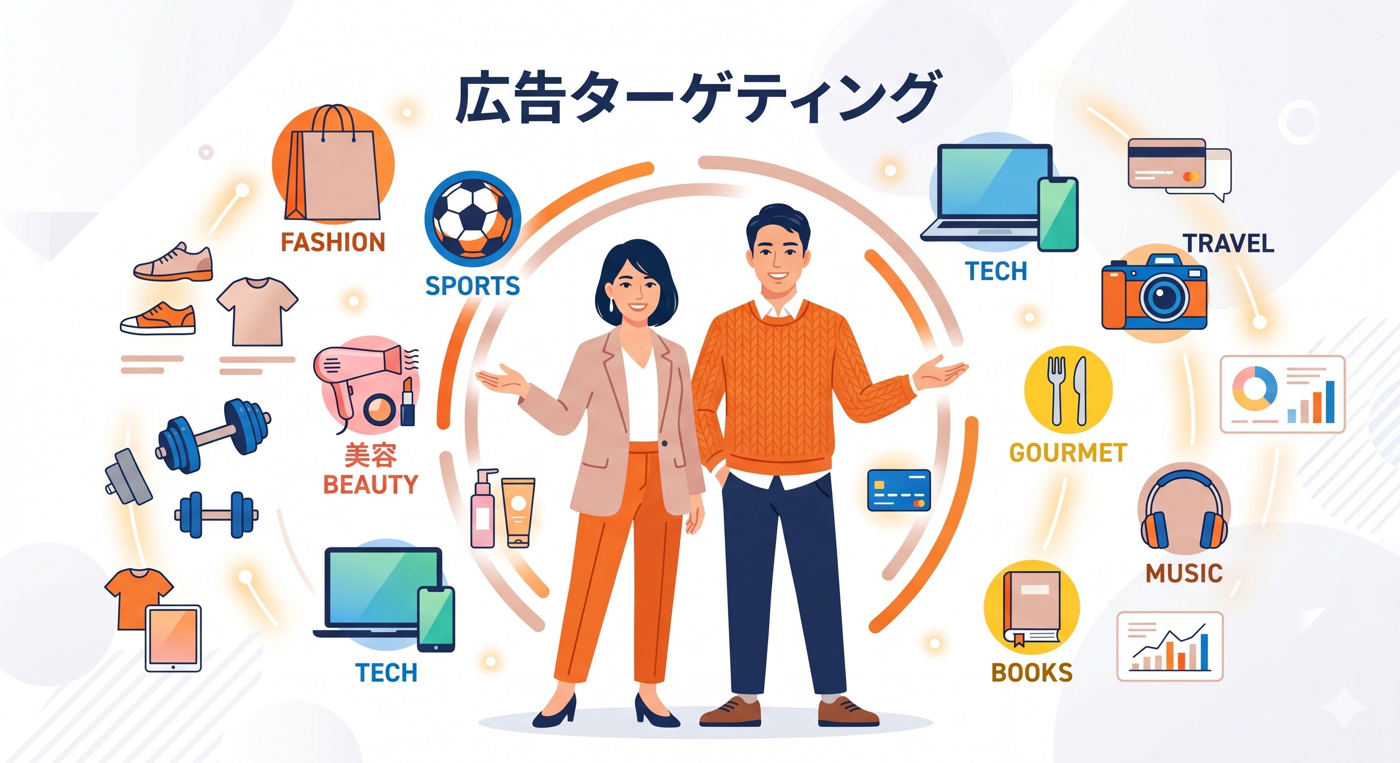 Meta広告のターゲティングのコンセプトイラスト